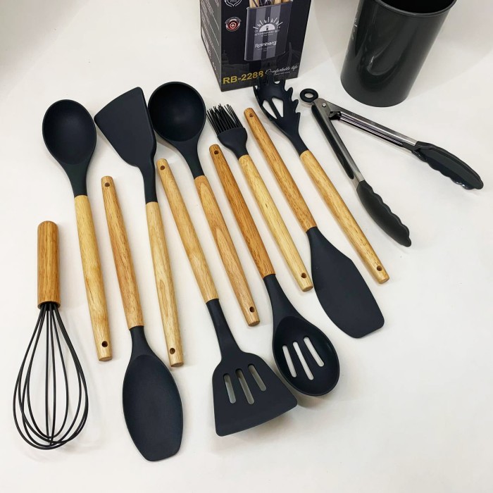 Кухонні набори на підставці, Кухарські приналежності, Силіконові приналежності для домашньої кухні GC-86