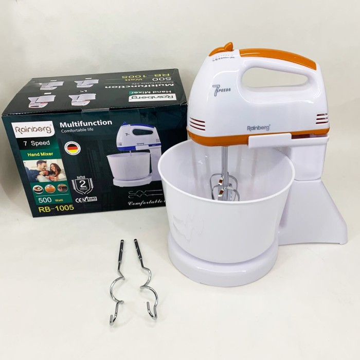 Міксер 7 швидкостей із чашею 2 л Rainberg RB-1005 500Вт Orange
