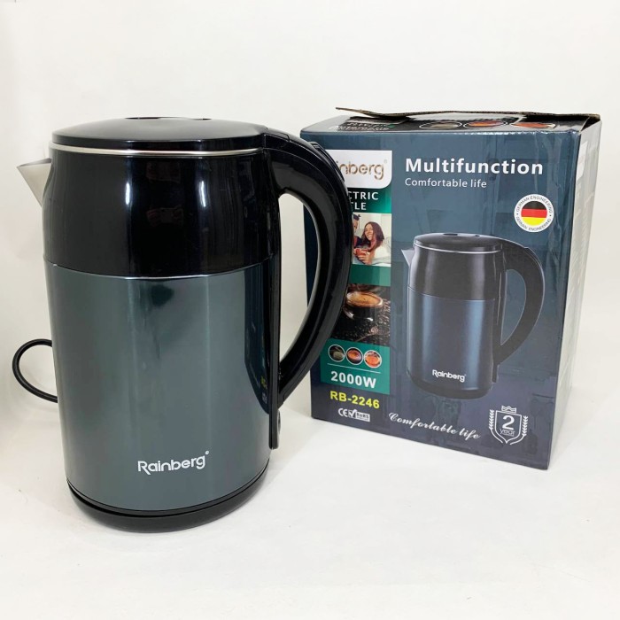 Електричний чайник з функцією автовідключення Rainberg RB-2246, Ергономічний електричний чайник JA-52
