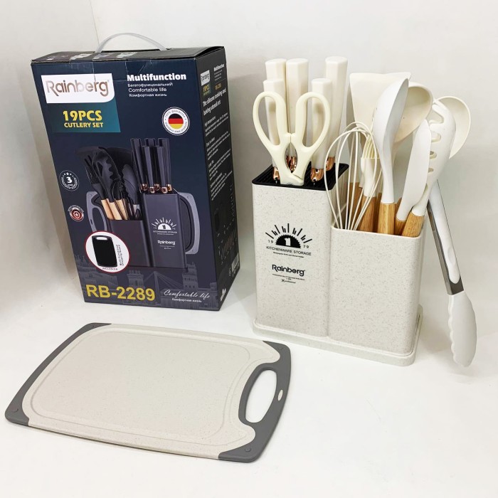 Силіконові кухонні прилади в комплекті з підставкою, Силіконові кухонні приналежності набір RO-15