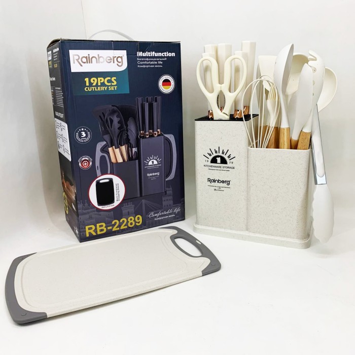 Силіконові кухонні прилади в комплекті з підставкою, Силіконові кухонні приналежності набір RO-15