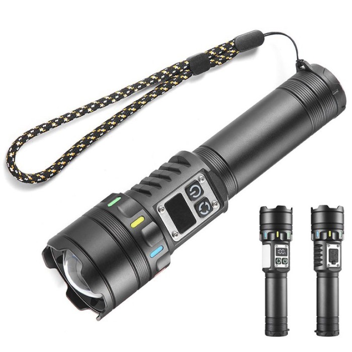 Портативний світлодіодний ліхтар з USB-зарядкою CB-A282-TG+COB, Ліхтар ручний металевий WC-38