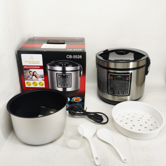 Мультиварка 30 програм Crownberg CB-5528 5л 1000Вт електронне керування з дисплеєм та функцією скороварки ZP-20