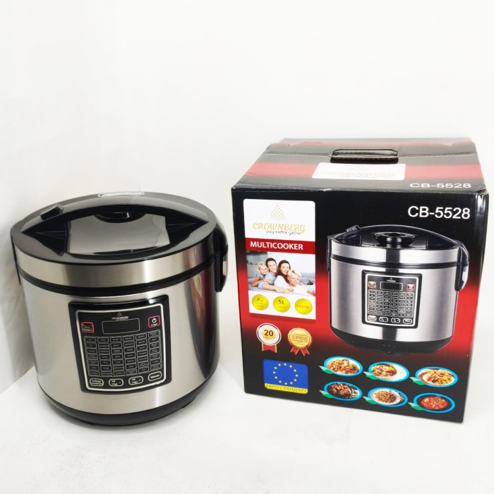 Мультиварка 30 програм Crownberg CB-5528 5л 1000Вт електронне керування з дисплеєм та функцією скороварки ZP-20