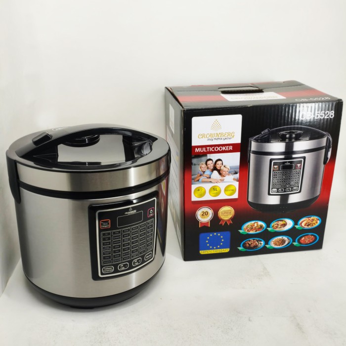 Мультиварка 30 програм Crownberg CB-5528 5л 1000Вт електронне керування з дисплеєм та функцією скороварки ZP-20