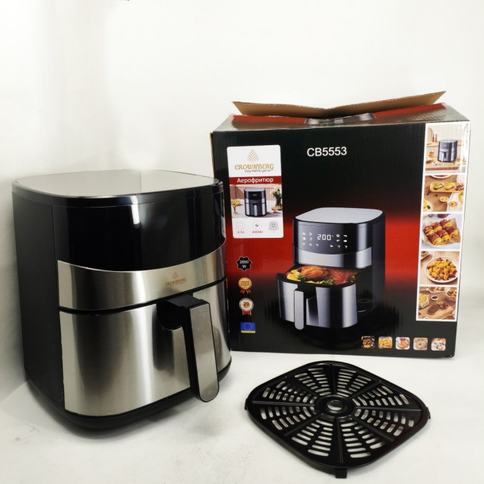 Безмасляна фритюрниця з таймером Crownberg, Фритюрниця електрична для фрі гаряче повітря GB-55