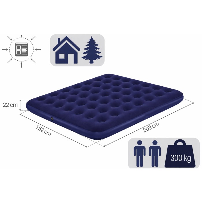 Надувний матрац 203x152x25см з поршневим насосом SA-93