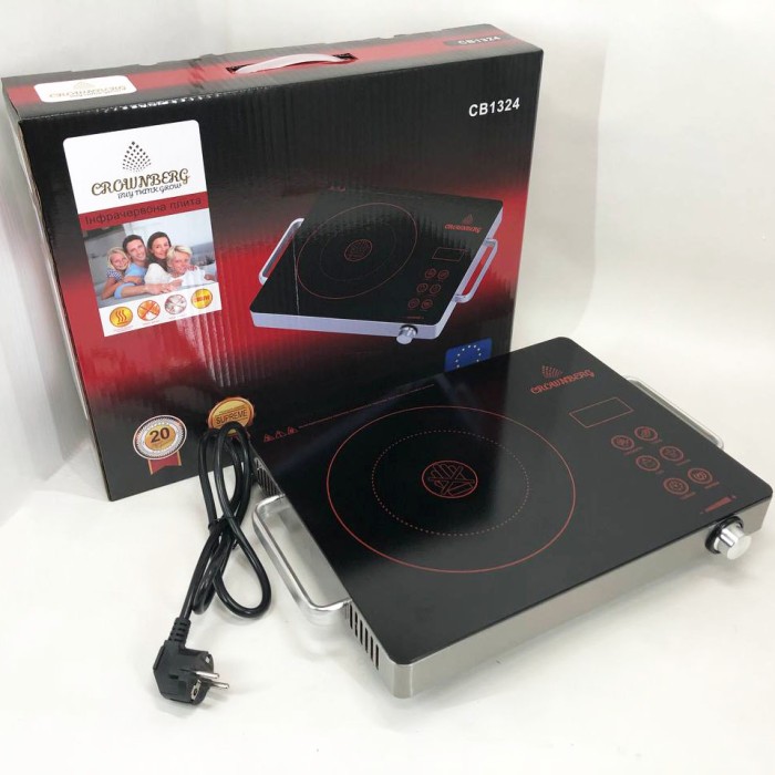 Настільні плити для дому Crownberg CB-1324, Компактна електронна плитка, Маленька електрична плитка OF-38