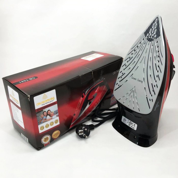 Керамічна потужна Парова Праска Crownberg CB-7441 має функції самоочищення та вертикальне відпарювання OG-24