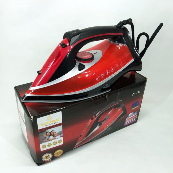 Керамічна потужна Парова Праска Crownberg CB-7441 має функції самоочищення та вертикальне відпарювання OG-24