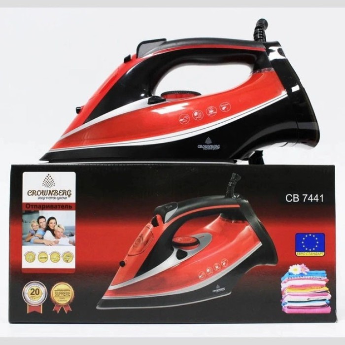 Керамічна потужна Парова Праска Crownberg CB-7441 має функції самоочищення та вертикальне відпарювання OG-24