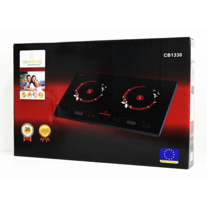 Домашня електрична плита Crownberg CB-1330 2000Вт, Зручна плита для кухні переносна для дому EV-51