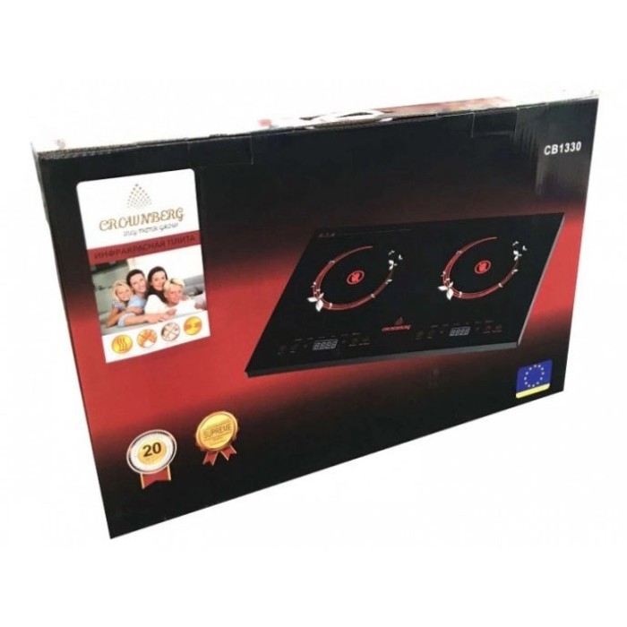 Домашня електрична плита Crownberg CB-1330 2000Вт, Зручна плита для кухні переносна для дому EV-51