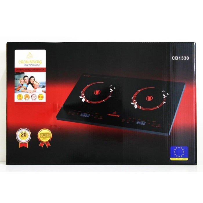 Домашня електрична плита Crownberg CB-1330 2000Вт, Зручна плита для кухні переносна для дому EV-51