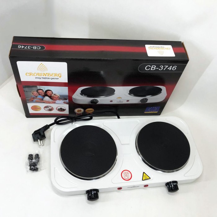 Переносна настільна електроплита Crownberg, Побутова настільна плита для дому, Кухонна електрична плита DB-31