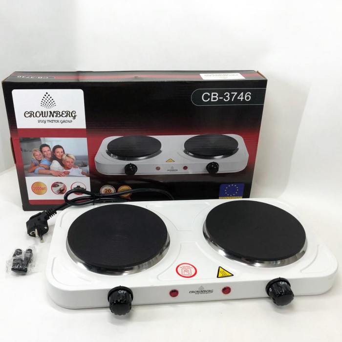 Переносна настільна електроплита Crownberg, Побутова настільна плита для дому, Кухонна електрична плита DB-31