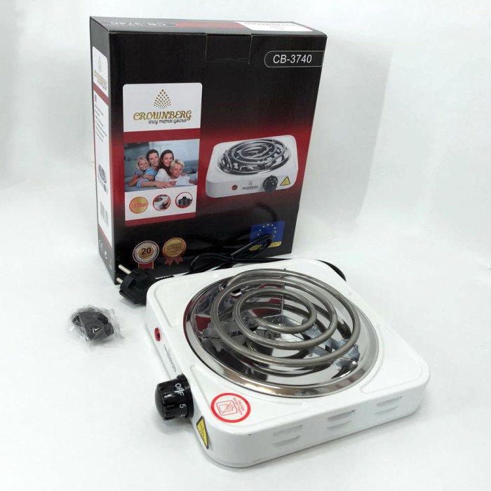 Плита настільна емальована Crownberg CB-3740, Настільна електроплита зручна, Електронна плита RF-82