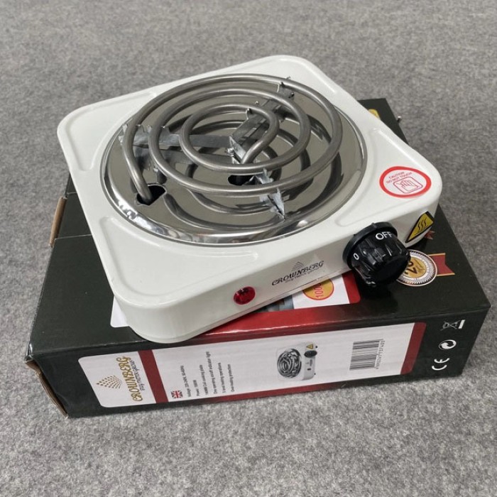 Плита настільна емальована Crownberg CB-3740, Настільна електроплита зручна, Електронна плита RF-82