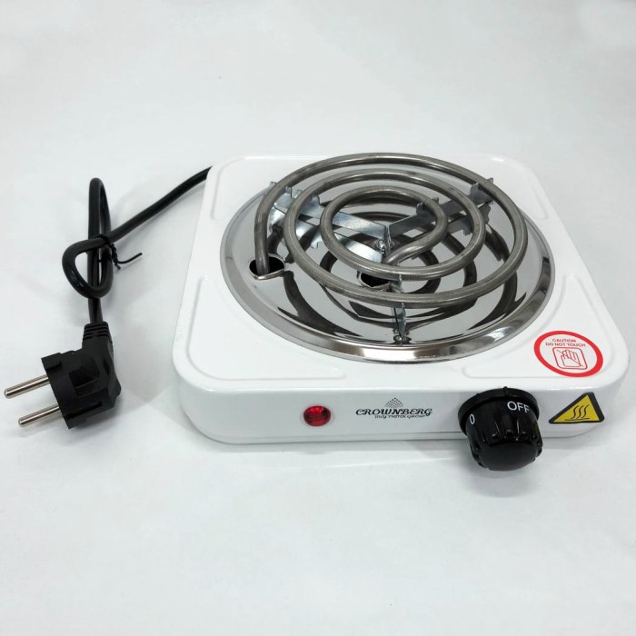 Плита настільна емальована Crownberg CB-3740, Настільна електроплита зручна, Електронна плита RF-82