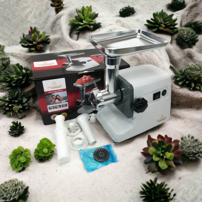 М'ясорубка для овочів Crownberg CB-4211, Електром'ясорубка для дому електрична з насадками AY-16