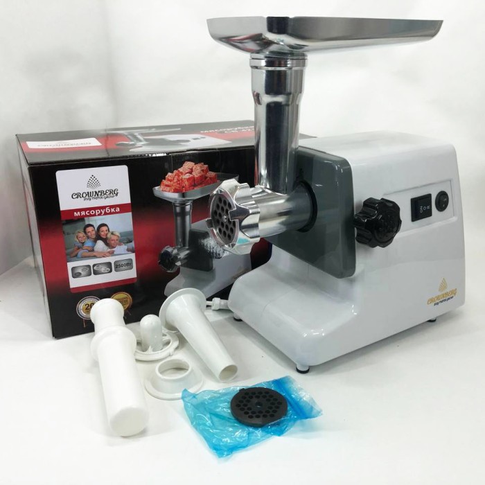 М'ясорубка для овочів Crownberg CB-4211, Електром'ясорубка для дому електрична з насадками AY-16