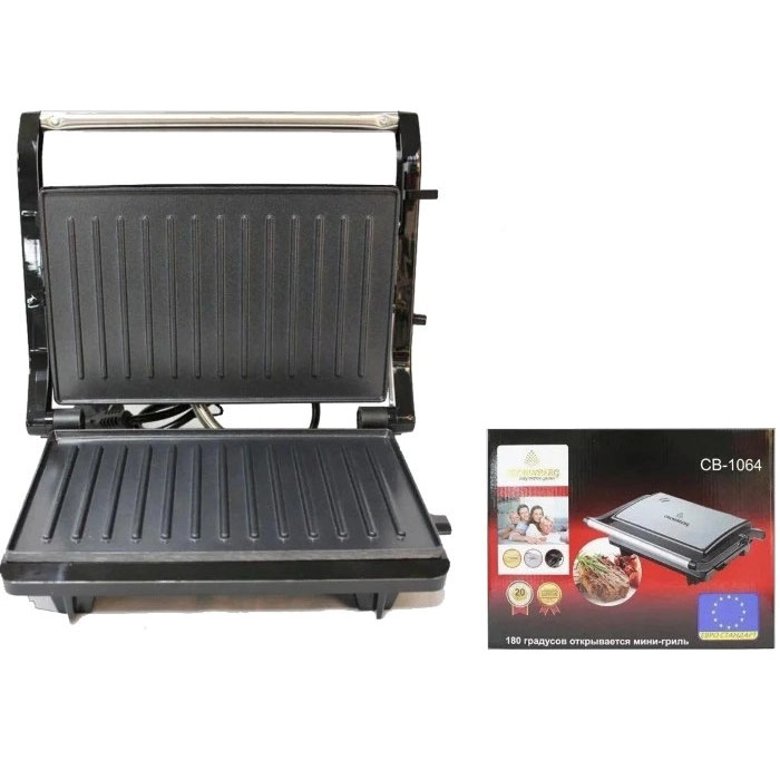 Великий електричний гриль, Гриль для приготування різних страв притискний ребристий OV-63
