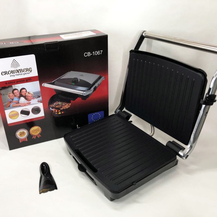 Великий електричний гриль, Гриль для приготування різних страв притискний ребристий OV-63