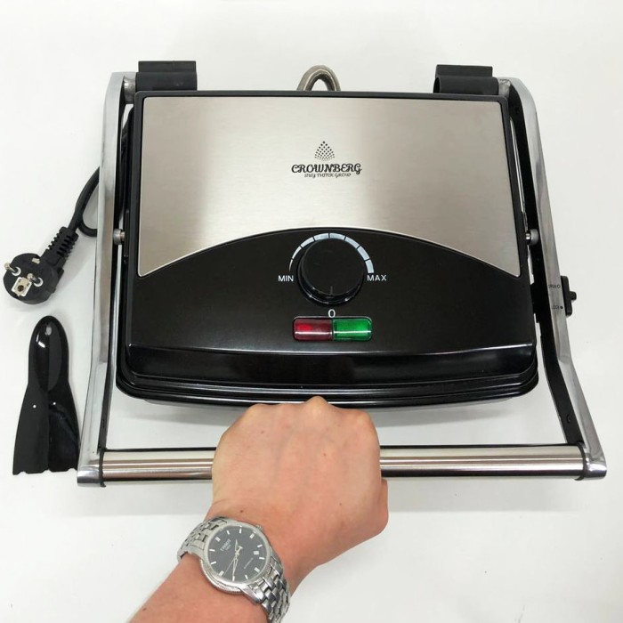 Великий електричний гриль, Гриль для приготування різних страв притискний ребристий OV-63