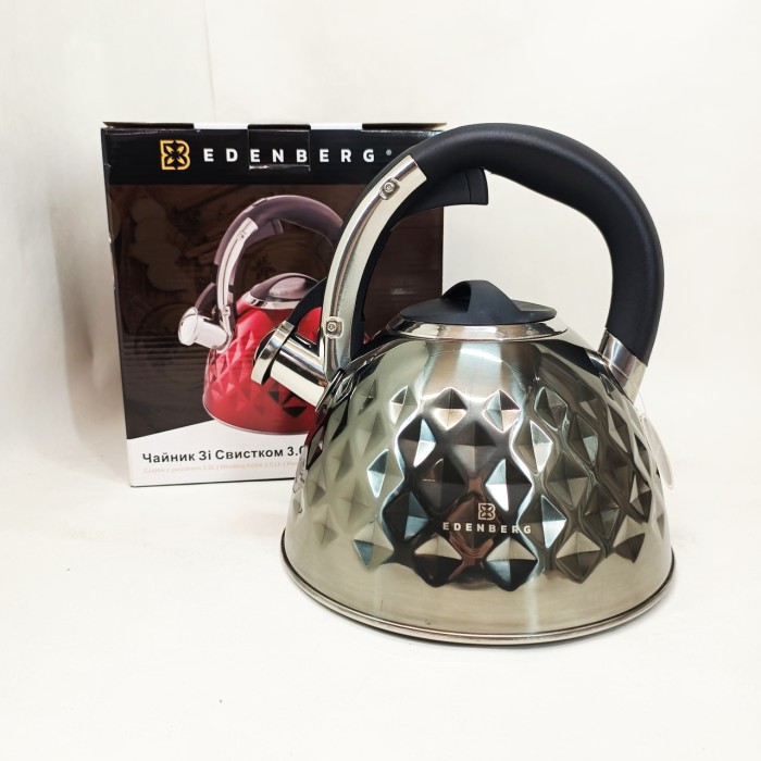 Чайник для чайної церемонії зі свистком Edenberg, Металевий чайник зі свистком з нержавіючої сталі LA-74