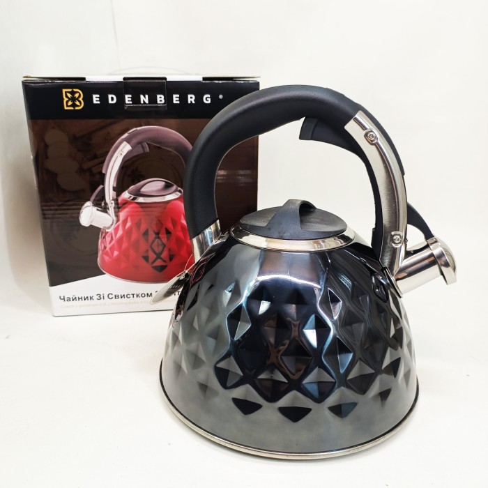 Чайник з нержавіючої сталі якісний Edenberg, Чайник на кухню 3 л Якісний металевий OJ-54