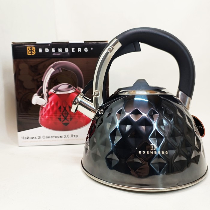 Чайник з нержавіючої сталі якісний Edenberg, Чайник на кухню 3 л Якісний металевий OJ-54