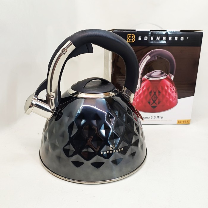 Чайник з нержавіючої сталі якісний Edenberg, Чайник на кухню 3 л Якісний металевий OJ-54