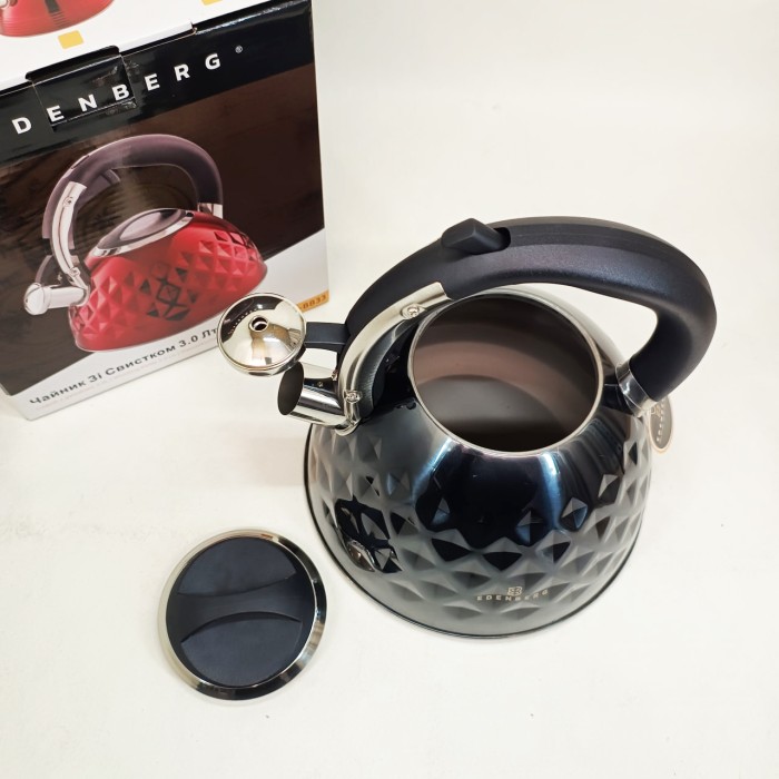 Чайник з нержавіючої сталі якісний Edenberg, Чайник на кухню 3 л Якісний металевий OJ-54