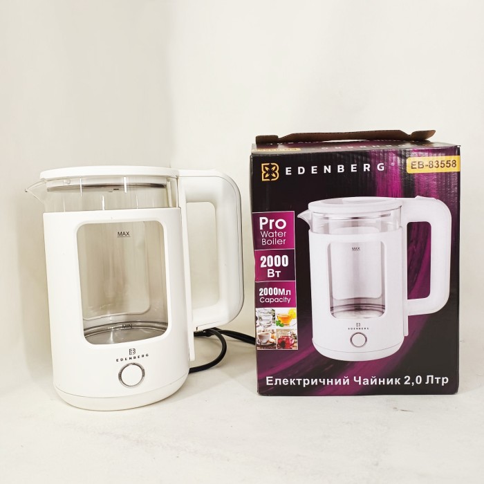 Надійний скляний електрочайник з підсвічуванням, Електрочайник скляний з підсвічуванням якісний JL-91