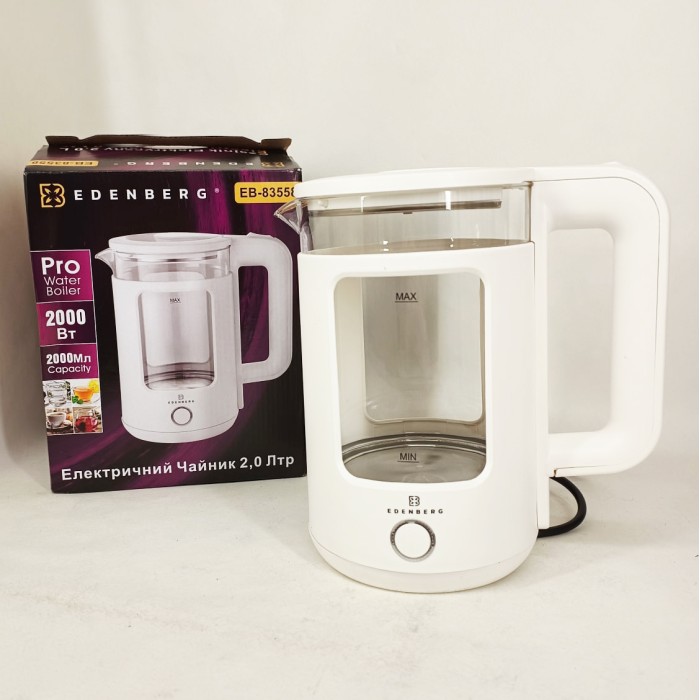 Надійний скляний електрочайник з підсвічуванням, Електрочайник скляний з підсвічуванням якісний JL-91