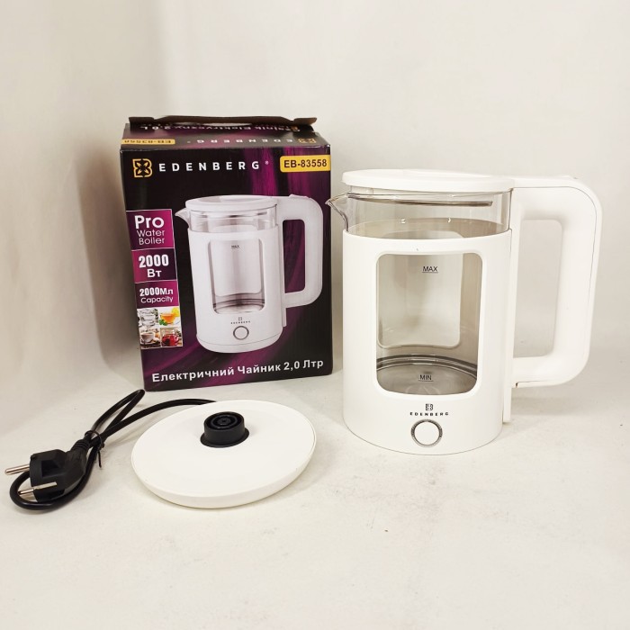 Надійний скляний електрочайник з підсвічуванням, Електрочайник скляний з підсвічуванням якісний JL-91