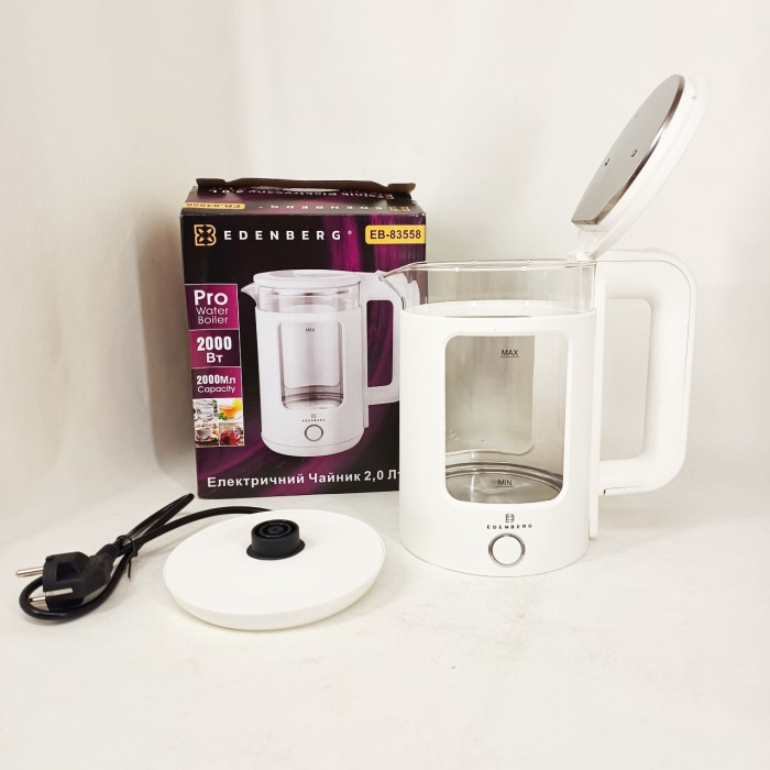 Надійний скляний електрочайник з підсвічуванням, Електрочайник скляний з підсвічуванням якісний JL-91