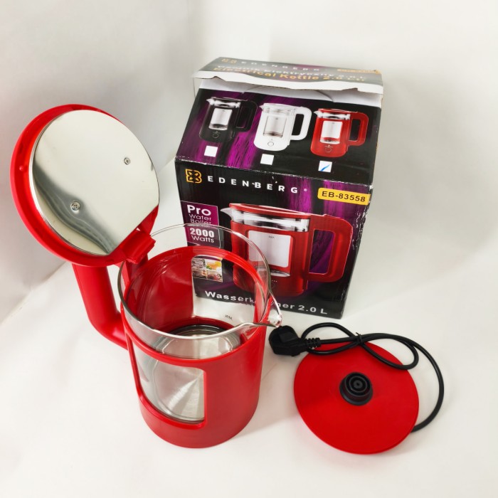 Безшумний електрочайник Edenberg, Скляний електрочайник для кухні, Чайник електричний модний AD-31