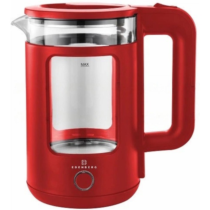 Безшумний електрочайник Edenberg, Скляний електрочайник для кухні, Чайник електричний модний AD-31