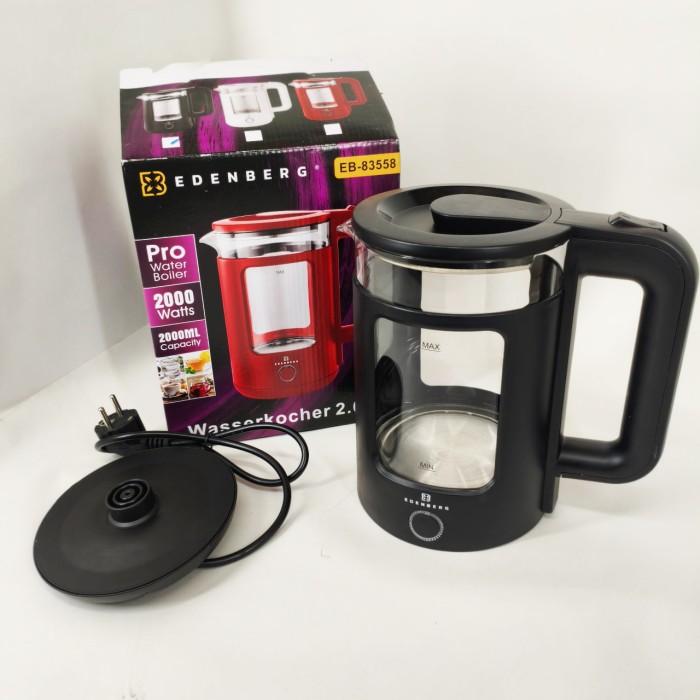 Скляний електрочайник для кухні, Надійний скляний електрочайник з підсвічуванням Преміум SO-55