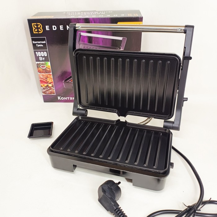 Притискний гриль з піддоном, Гриль для шаурми настільний для приготування м'яса і риби MK-42