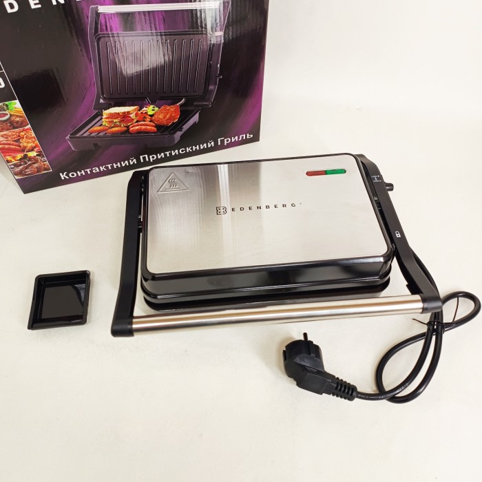 Притискний гриль з піддоном, Гриль для шаурми настільний для приготування м'яса і риби MK-42