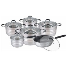 Набір посуду з кришками Edenberg EB-4080 із нержавіючої сталі 12 предметів 2.1л-6.5л DY-22