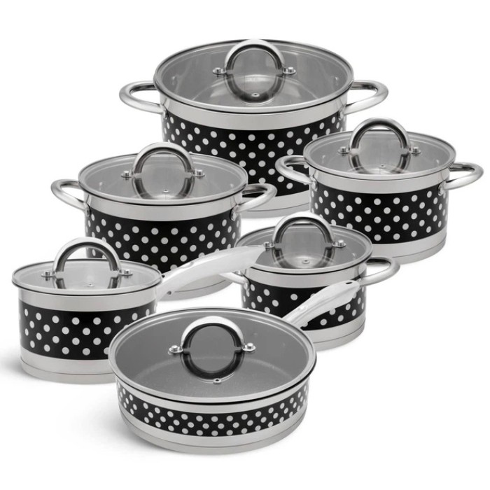 Набір посуду Edenberg EB-4055 з капсульним дном нержавіюча сталь 12 предметів BG-87