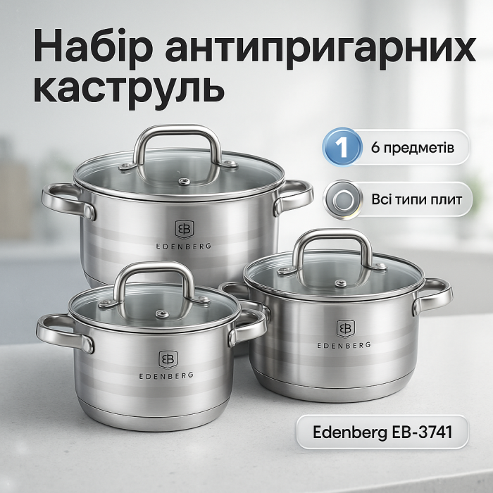 Набір каструль з антипригарним покриттям, Набір каструль преміум вищої якості RH-58