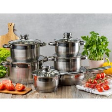 Набір посуду Edenberg EB-2001 з індукційним дном із нержавіючої сталі 12 предметів SM-50
