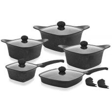 Якісний набір каструль, Набір каструль з антипригарним покриттям посуду для будь-яких плит MN-75