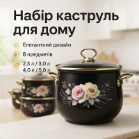 Хороший набір каструль, Каструлі з прозорими кришками, Фірмові набори каструль, Каструлі з кришками RS-72
