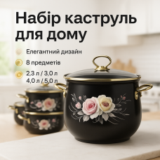 Хороший набір каструль, Каструлі з прозорими кришками, Фірмові набори каструль, Каструлі з кришками RS-72