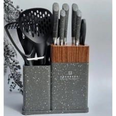 Набір кухонних ножів Edenberg EB-11098 із 12 предметів на стійці Gray WZ-71